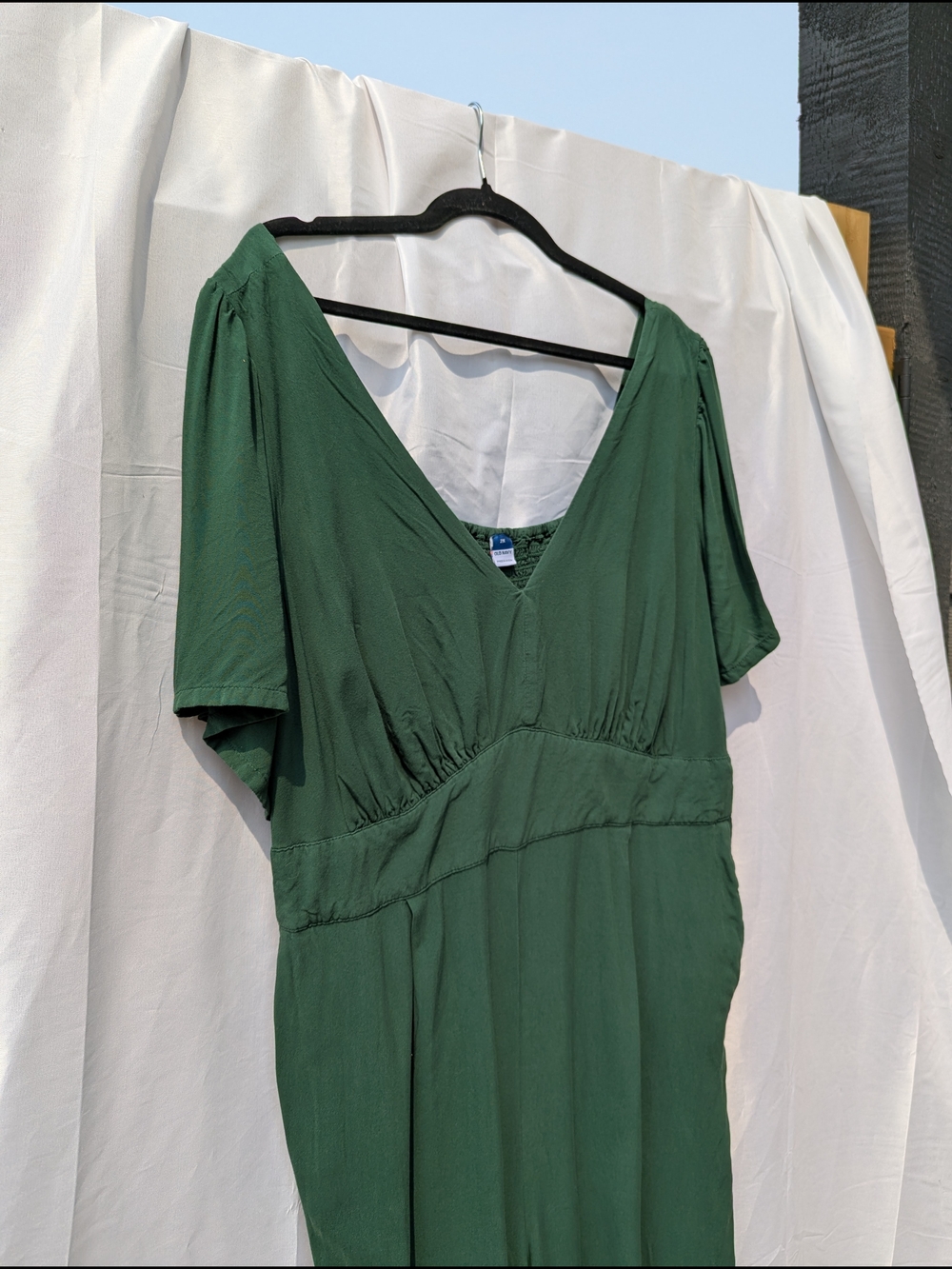 Old Navy Puff Sleeve V-Neck Jumpsuit Cottagecore Boho Wide Leg - Picture 5 of 14
